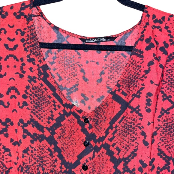 Zara Long Sleeve Snakeskin Dress - Picture 4 of 11